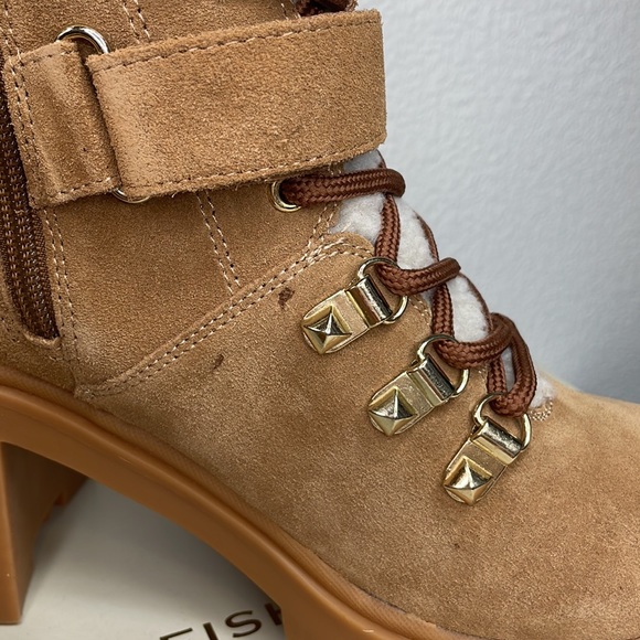 Marc Fisher Nature Faux Fur Trimmed Boot NIB Size 9 Medium Brown - Picture 3 of 10